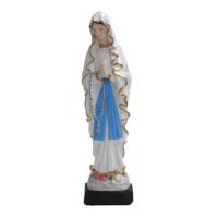 Maria Lourdes beeldje - biddend - 20 cm - polystone - religieuze beelden - thumbnail