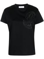 Fabiana Filippi t-shirt en coton à ornements de perles - Noir