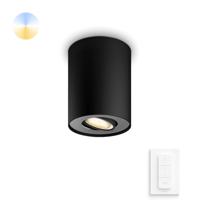 Philips Plafondspot Hue Pillar - White Ambiance 1-lichts zwart met schakelaar 929003046501 - thumbnail