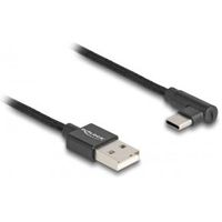 Delock 80030 USB 2.0-kabel Type-A male naar USB Type-C male haaks 1 m zwart - thumbnail