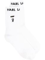 Karl Lagerfeld lot de trois paires de chaussettes Ikonik en intarsia - Blanc