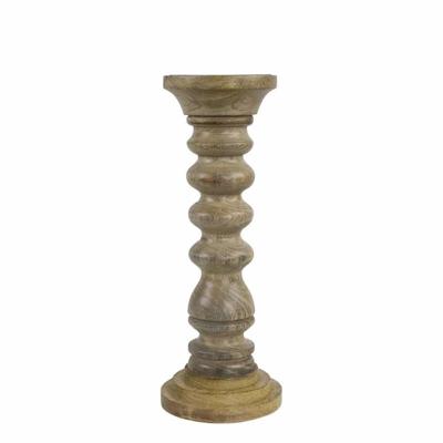 Kandelaar van Mangohout Geribbeld (30 cm)