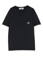 Stone Island Junior t-shirt en coton à patch logo - Bleu - thumbnail