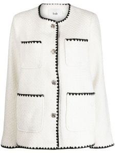 b+ab veste en tweed à quatre poches - Blanc