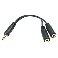 LINDY 3,5 mm naar 2 x 3,5 mm Stereo Hoofdtelefoon Splitter Kabel