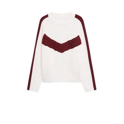 Mango gebreide trui wit/rood