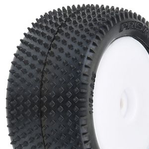 Proline Pin Tires, Rear, Mounted, White (2): Mini-B