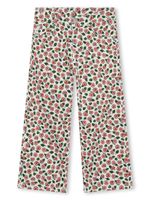 Kenzo Kids pantalon court en coton mélangé à fleurs - Blanc