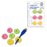 LogiLink KAB0010 kabelklem Groen, Roze, Geel - thumbnail