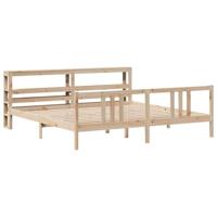 vidaXL Bedframe met hoofdbord massief grenenhout 200x200 cm, bed, bed ombouw, boxspring, bedbodem, slaapkamermeubel, twijfelaar bed, 2 persoonsbed