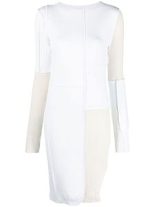 MM6 Maison Margiela robe mi-longue à design colour block - Blanc