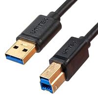UnITEK Human friendly USB-C naar USB-A USB 3.0 printerkabel 2M / gegevensoverdracht, opladen of stroom/doorvoer: 5 Gbps/vergulde poorten: ja/kleur: zwart