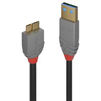 LINDY USB-kabel USB 3.2 Gen1 (USB 3.0 / USB 3.1 Gen1) USB-A stekker, USB-micro-B 3.0 stekker 0.50 m Zwart 36765