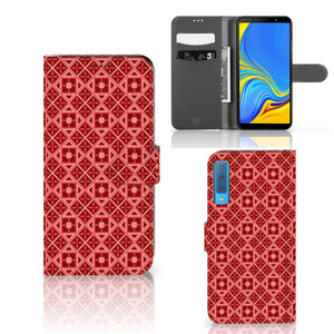 Samsung Galaxy A7 (2018) Telefoon Hoesje Batik Rood