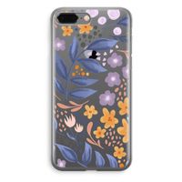 Flowers with blue leaves: iPhone 8 Plus Transparant Hoesje - thumbnail