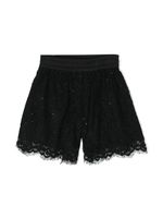 Monnalisa short à dentelle fleurie - Noir