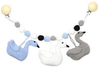 natureZOO kinderwagenspanner zwanen gehaakt 40 cm multicolor