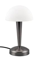 Reality Leuchten Canaria R59561120 Tafellamp, metaal zwart/chroom/goudkleurig, glas wit afgeveegd, incl. 4,9 watt LED E14, On/Off Touch