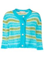 Marni cardigan rayé en mohair - Bleu