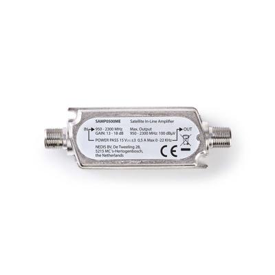 Satelliet inline-versterker | 950 - 2300 MHz | Max 18 dB versterking | Stroomdoorgang: 15 V Satelliet inline-versterker | 950 - 2300 MHz | Max 18 dB versterking | Stroomdoorgang: 15 V