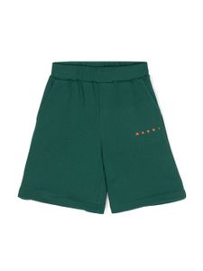 Marni Kids short en coton à logo imprimé - Vert