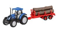 Jamara New Holland Tractor Met Houtkar 35 Cm Blauw