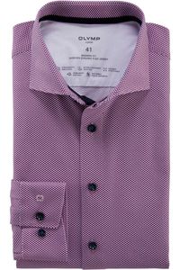 OLYMP Luxor 24/Seven Dynamic Flex Modern Fit Jersey shirt blauw/roze, Motief