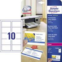 Avery-Zweckform C32016-25 Bedrukbare visitekaarten, gladde kant 85 x 54 mm Wit 250 stuk(s) Papierformaat: DIN A4 - thumbnail