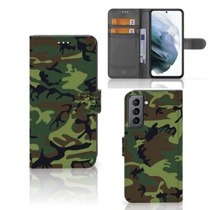 Samsung Galaxy S21 FE Telefoon Hoesje Army Dark