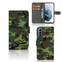 Samsung Galaxy S21 FE Telefoon Hoesje Army Dark - thumbnail