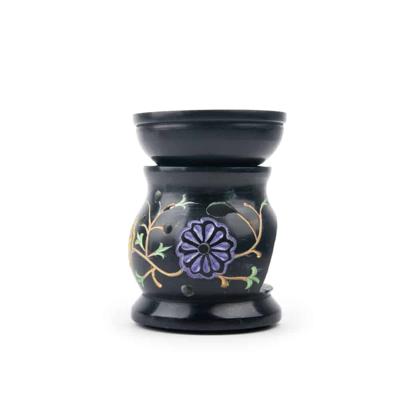 Olieverdamper Flowers Zwart Zeepsteen Olieverdamper Flowers Zwart Zeepsteen