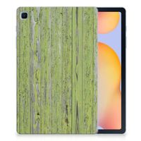 Samsung Galaxy Tab S6 Lite | S6 Lite (2022) Silicone Tablet Hoes Green Wood - thumbnail