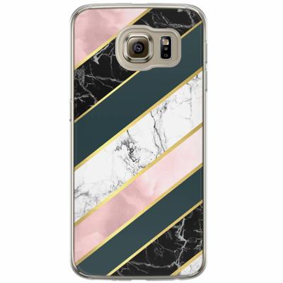 Samsung Galaxy S6 siliconen hoesje - Marble stripes