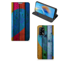 OPPO A74 4G Book Wallet Case Wood Heart - Cadeau voor je Vriend - thumbnail