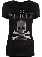 Philipp Plein t-shirt en coton à tête de mort strassée - Noir - thumbnail