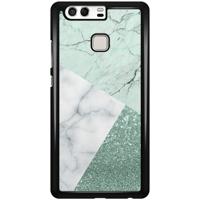 Huawei P9 hoesje - Minty marmer collage