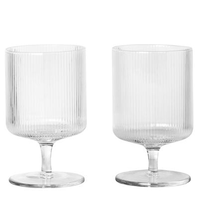 Ferm Living Ripple Wijnglas - set van 2 - Transparant