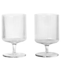 Ferm Living Ripple Wijnglas - set van 2 - Transparant