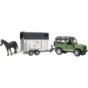 bruder Land Rover Defender met paardentrailer modelvoertuig 02592