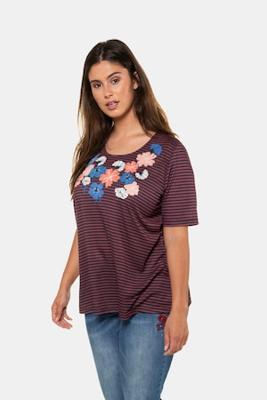 Ulla Popken Shirt, A-lijn, pailletten, korte mouwen - Grote Maten