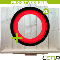 Lena Dartbordverlichting Deluxe XL Rood-Zwart + Lena Wooden Wall Protector - thumbnail