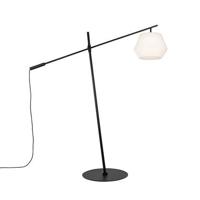 QAZQA Design buiten vloerlamp zwart met witte kap IP44 - Robbert