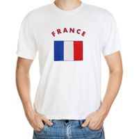 Wit t-shirt Frankrijk heren - thumbnail