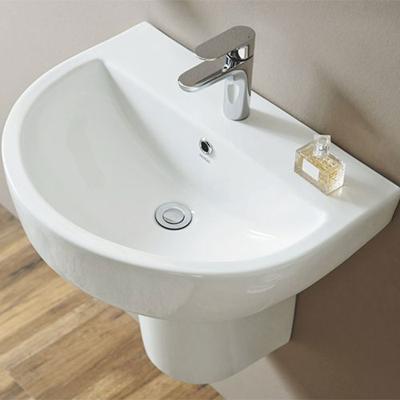 Wastafel Hangend Fold Ovaal 60x45x20cm Keramiek Glans Wit 1 Kraangat Overloop Wastafel Hangend Fold Ovaal 60x45x20cm Keramiek Glans Wit 1 Kraangat Overloop