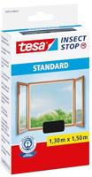 tesa Insect Stop Standard Vliegenhor voor Ramen - Insectenhor, raamhor - Met klittenband - Snij uw eigen horraam op maat - Muggenhor, antraciet, 130 cm x 150 cm