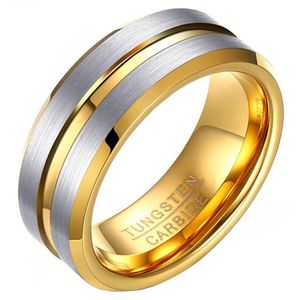 Heren ring Wolfraam Verguld Zilver Goud 8mm