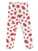 Monnalisa pantalon en coton à fleurs - Blanc