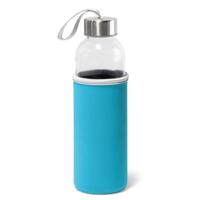 Sport waterfles/drinkfles - met softshell beschermhoes blauw - 520 ml - Sportfles - Bidon - thumbnail