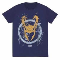 T-Shirt met Korte Mouwen Marvel Splatter Logo Blauw Uniseks