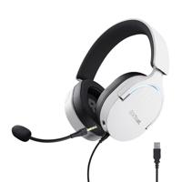 Trust Gaming GXT 490W Fayzo Gaming Headset USB 7.1 Surround Sound, 50mm Drivers, 2m Kabel, 35% Gerecycled Plastic, RGB, Over-Ear Bedrade Koptelefoon met Noise Cancelling Microfoon voor PC - Wit